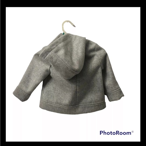Old Navy Toddler Hooded Winter Coat jacket 18-24 months Zip Button Front Gray - Picture 2 of 10